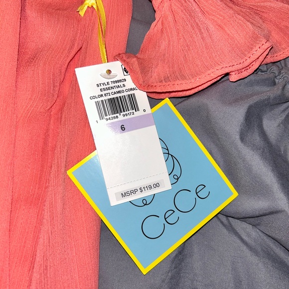 CeCe coral off the shoulder pink dress - Picture 4 of 4